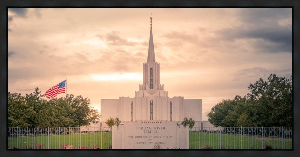 Jordan River Temple Evening Glow Gallery Wrap
