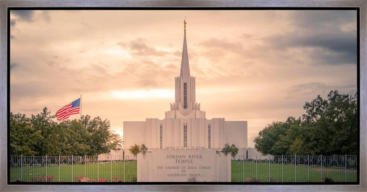 Jordan River Temple Evening Glow Gallery Wrap