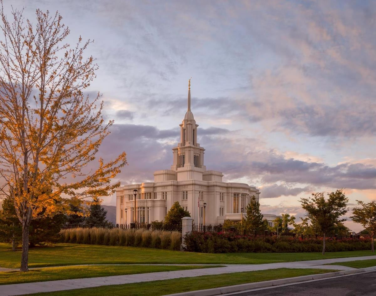 Payson Temple Autumn Light Gallery Wrap