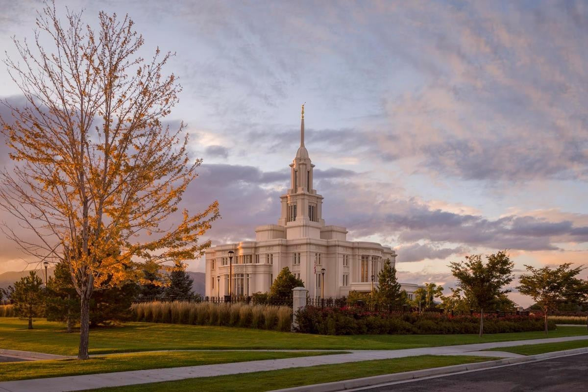 Payson Temple Autumn Light Gallery Wrap