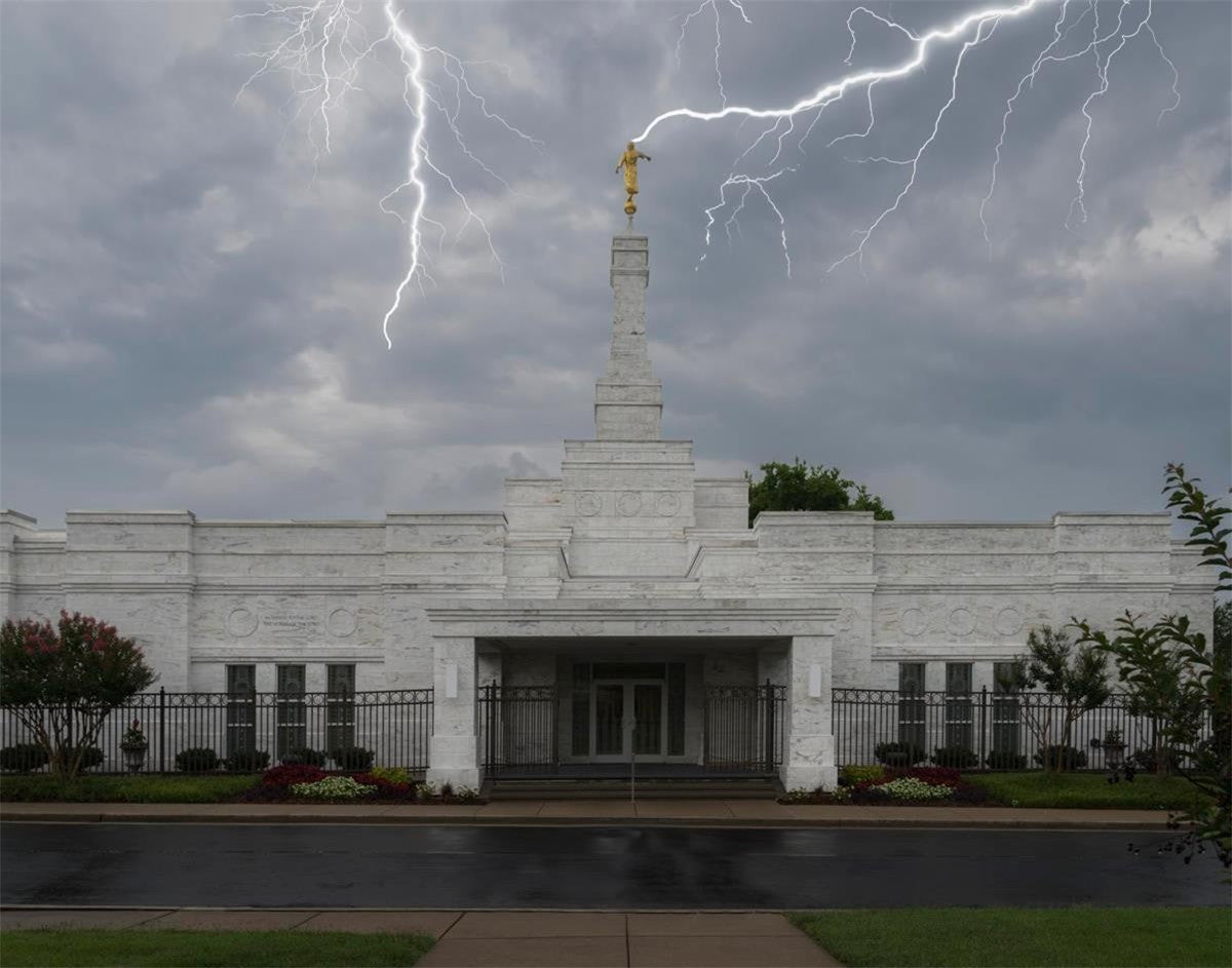 Nashville Temple Through The Storm Gallery Wrap
