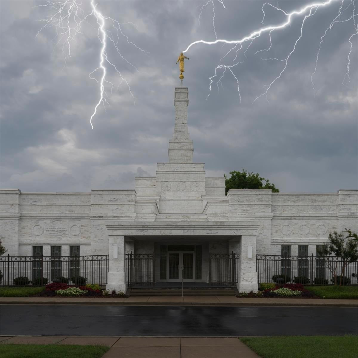 Nashville Temple Through The Storm Gallery Wrap