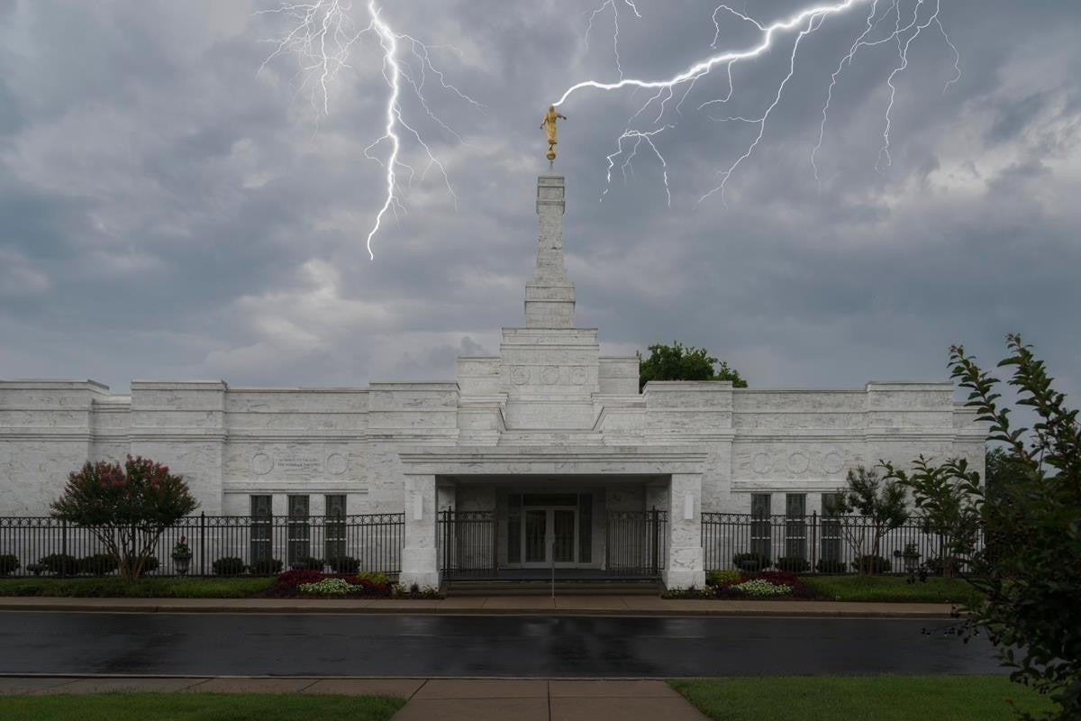 Nashville Temple Through The Storm Gallery Wrap
