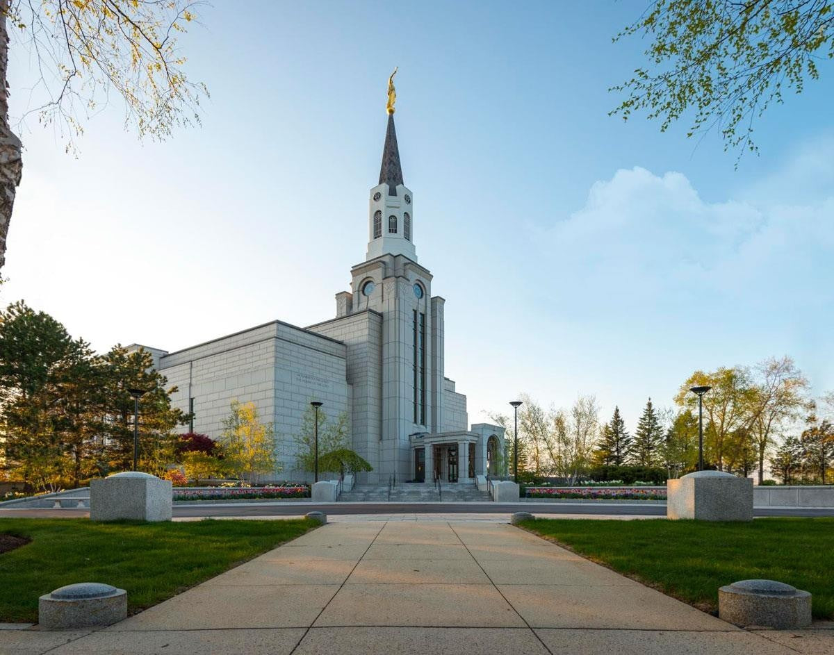 Boston Temple Spring Blossoms Gallery Wrap