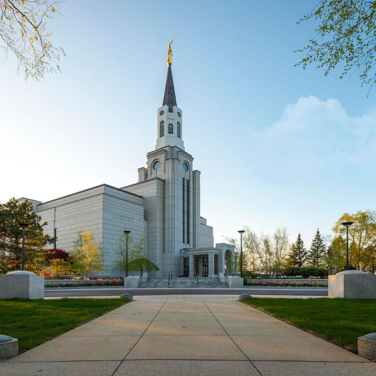 Boston Temple Spring Blossoms Gallery Wrap