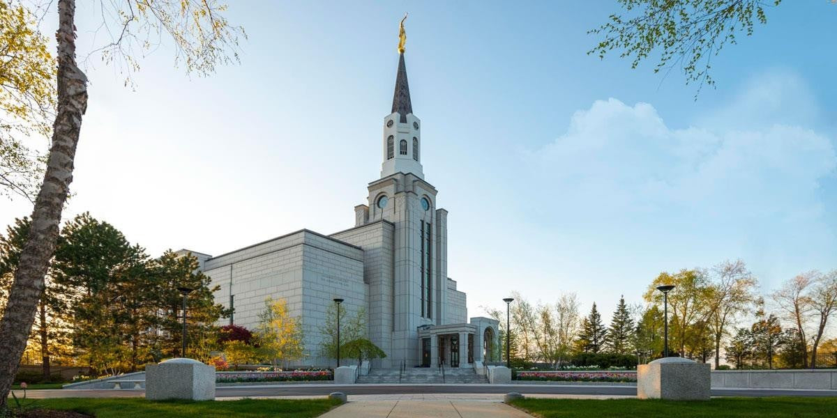 Boston Temple Spring Blossoms Gallery Wrap