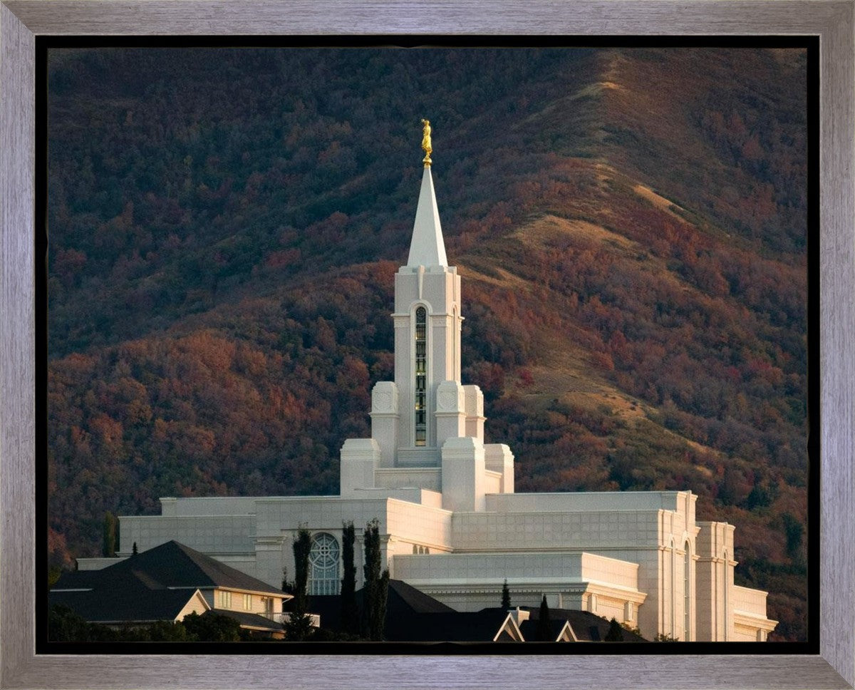 Bountiful Temple Autumn Sunset Gallery Wrap