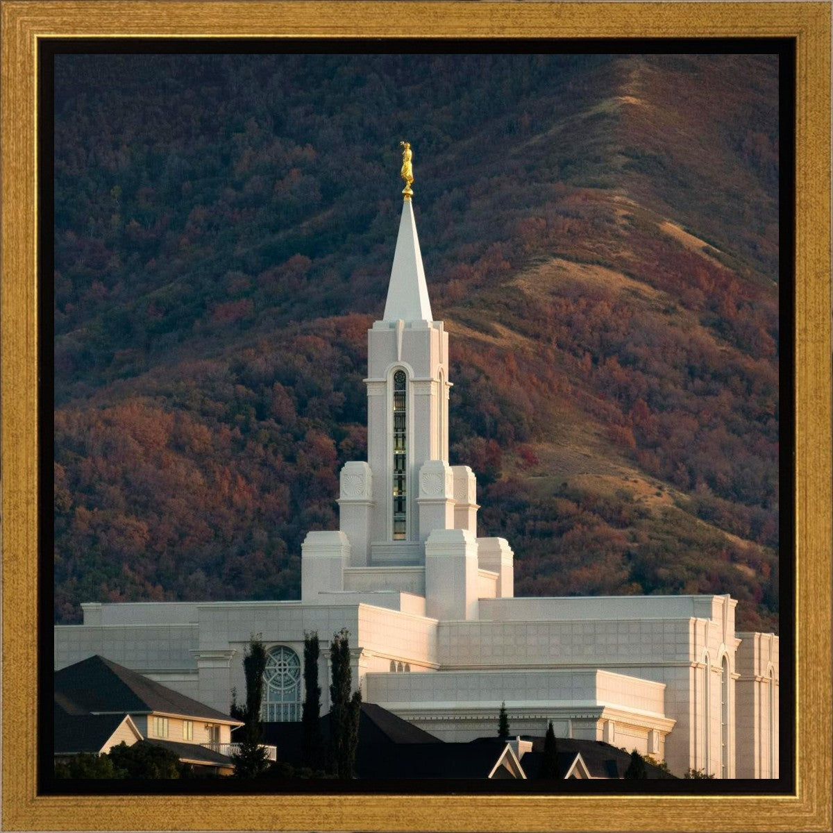 Bountiful Temple Autumn Sunset Gallery Wrap