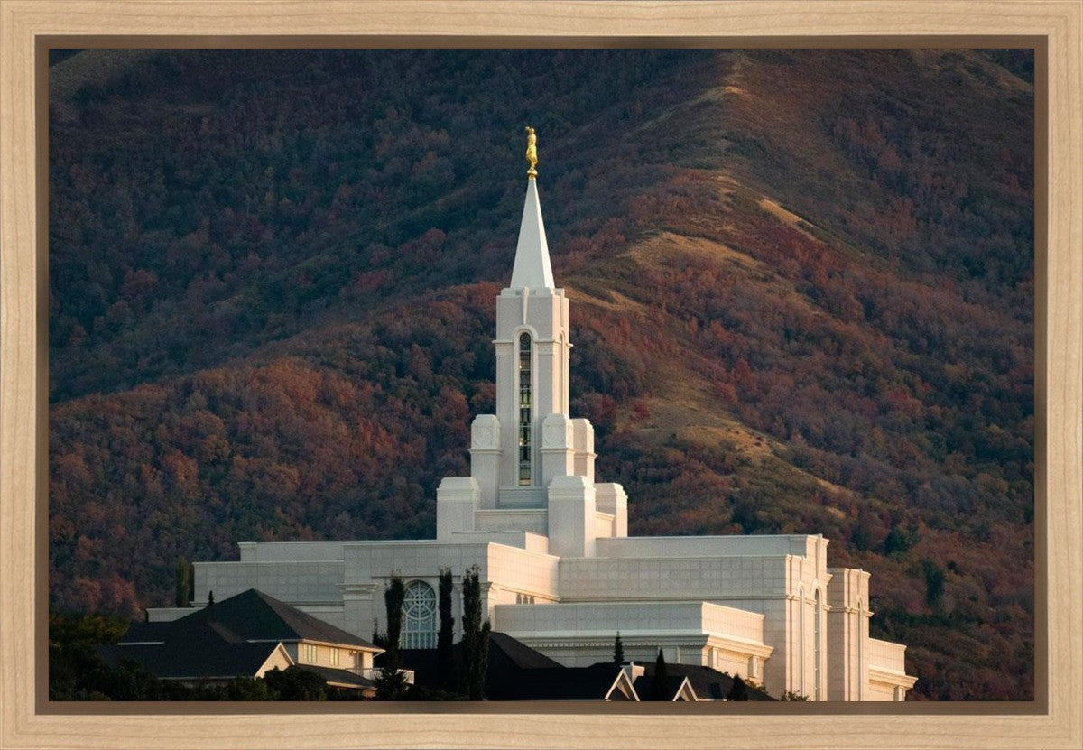 Bountiful Temple Autumn Sunset Gallery Wrap