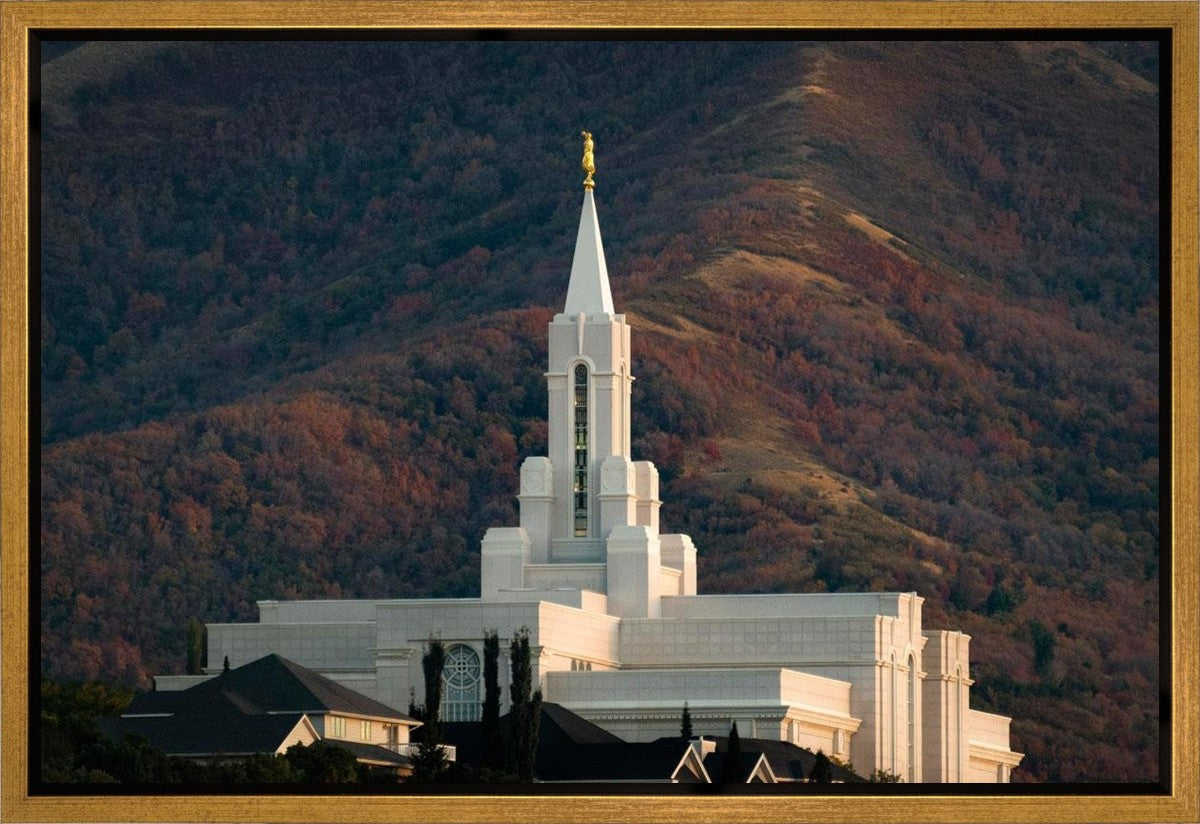 Bountiful Temple Autumn Sunset Gallery Wrap