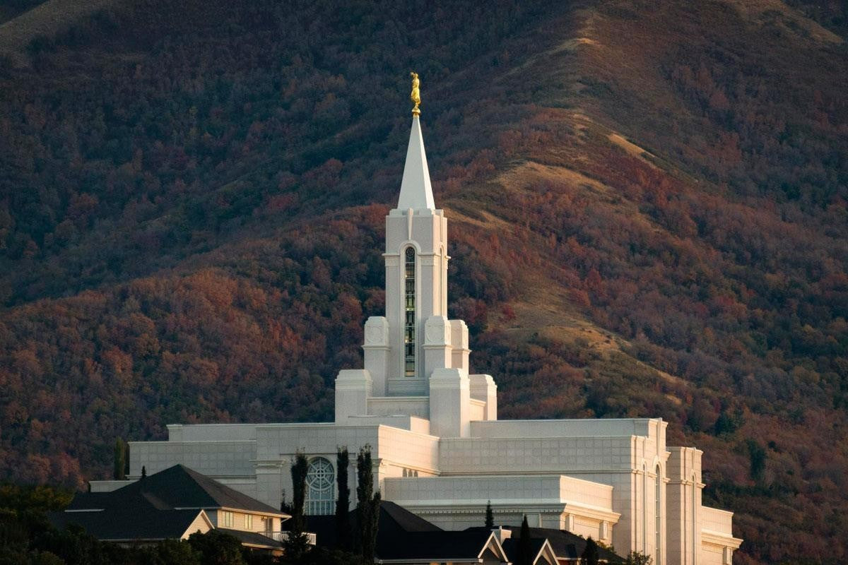 Bountiful Temple Autumn Sunset Gallery Wrap