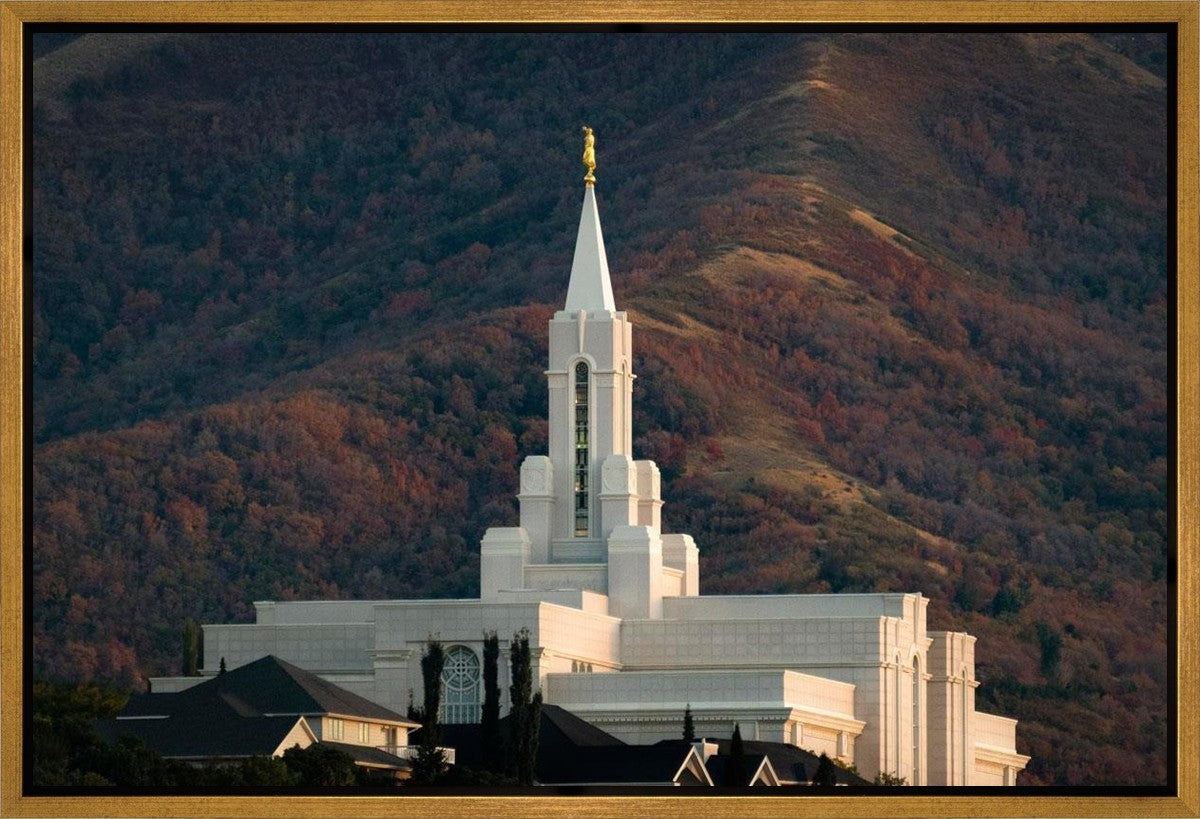 Bountiful Temple Autumn Sunset Gallery Wrap