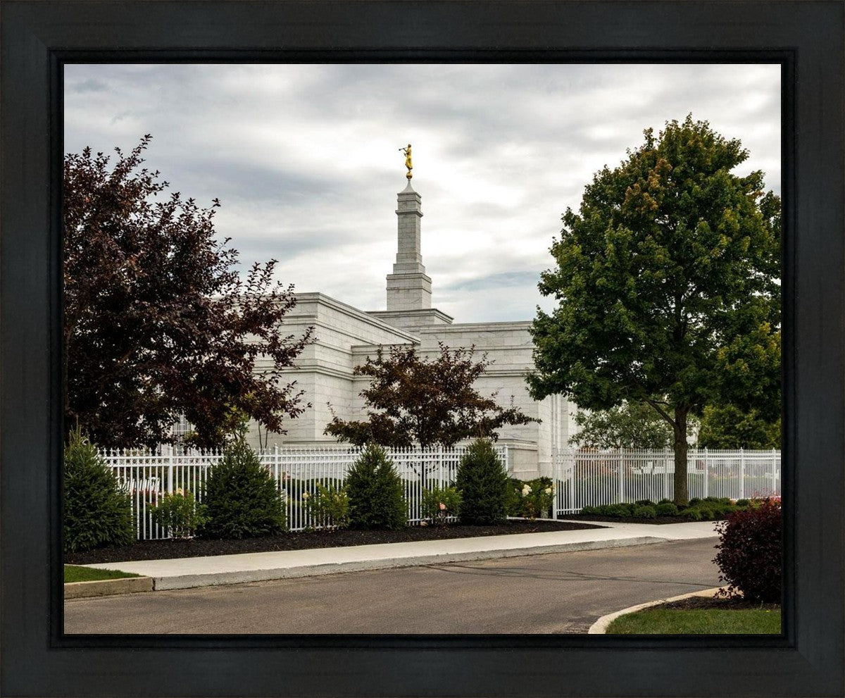 Columbus Temple Cloudy Skies Gallery Wrap
