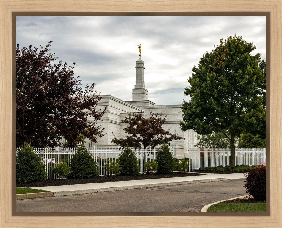 Columbus Temple Cloudy Skies Gallery Wrap
