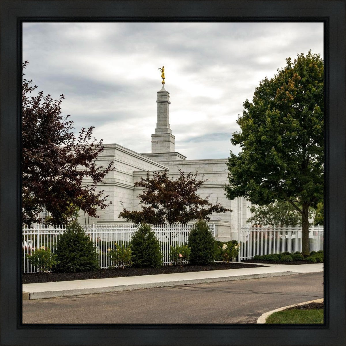 Columbus Temple Cloudy Skies Gallery Wrap