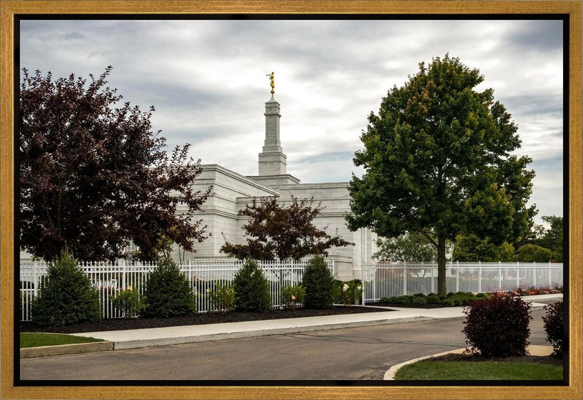 Columbus Temple Cloudy Skies Gallery Wrap