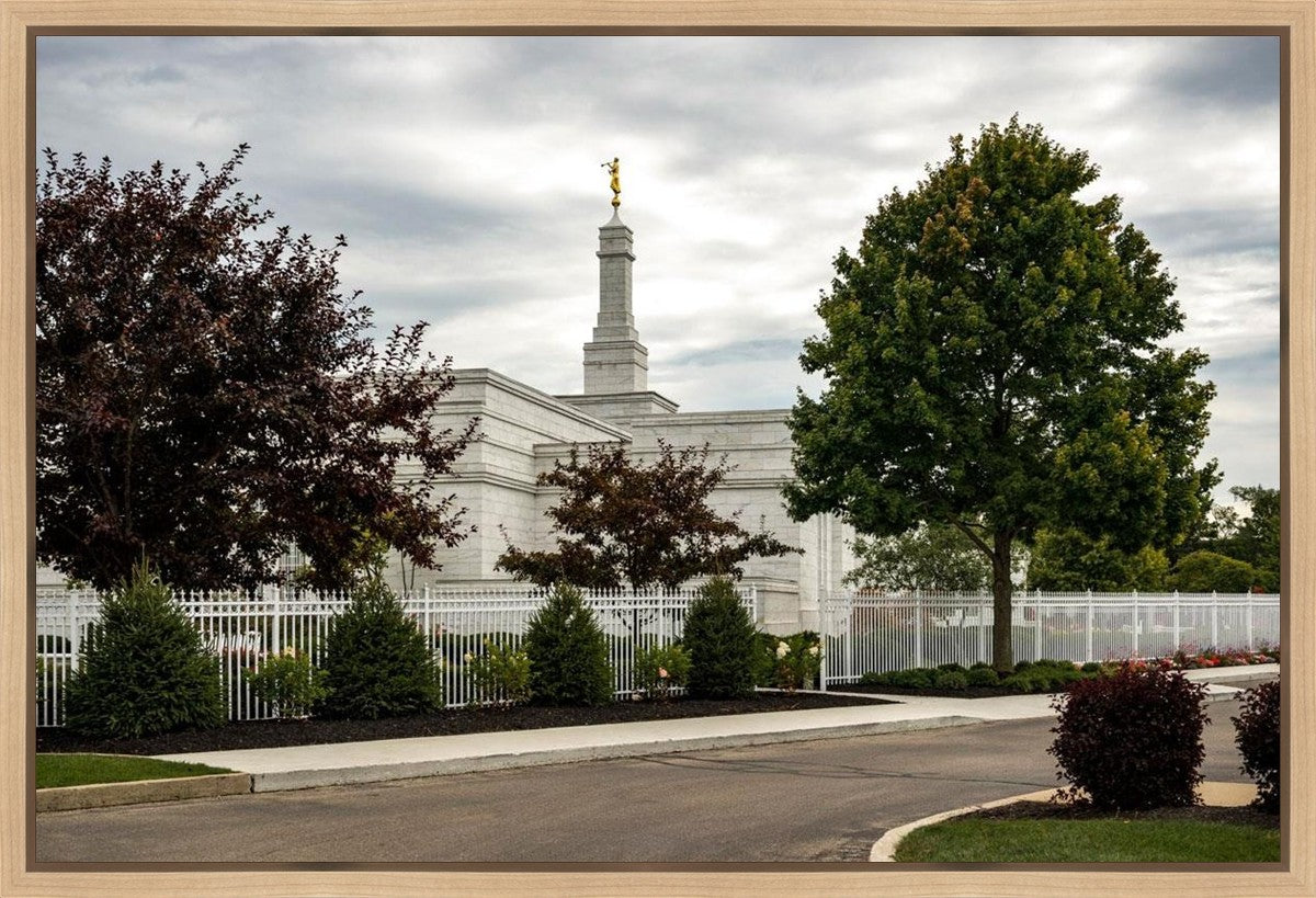 Columbus Temple Cloudy Skies Gallery Wrap