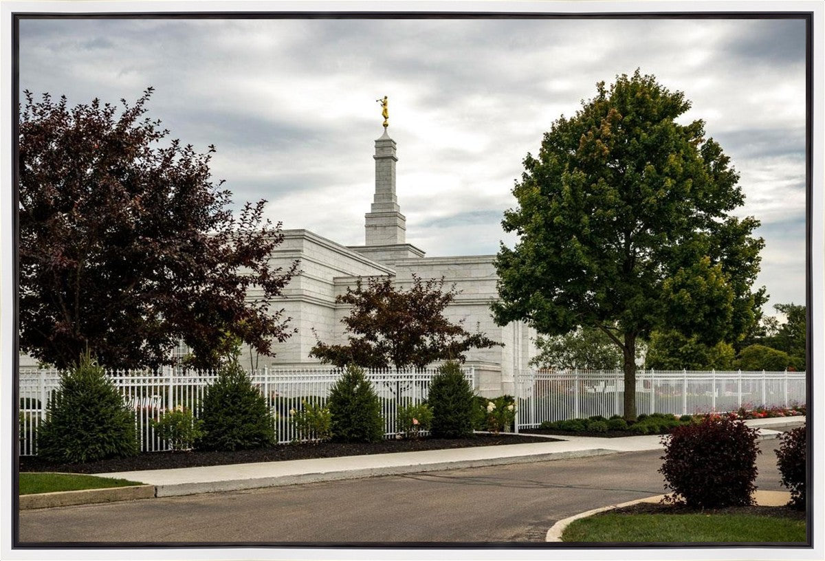 Columbus Temple Cloudy Skies Gallery Wrap
