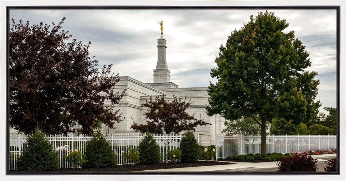 Columbus Temple Cloudy Skies Gallery Wrap