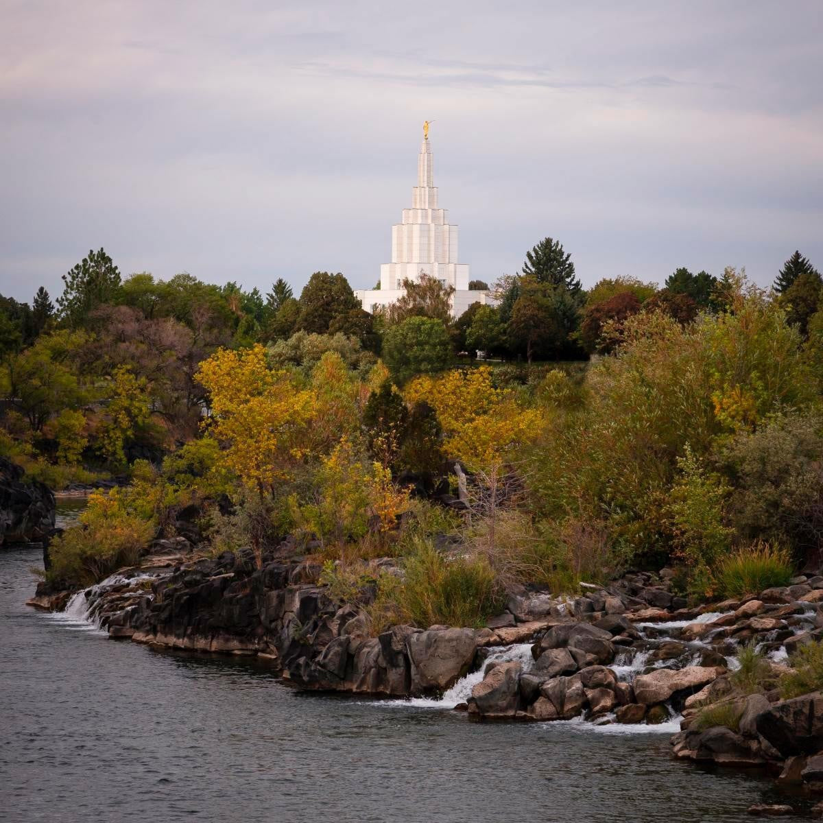 Idaho Falls Temple Colorful Snake River Gallery Wrap