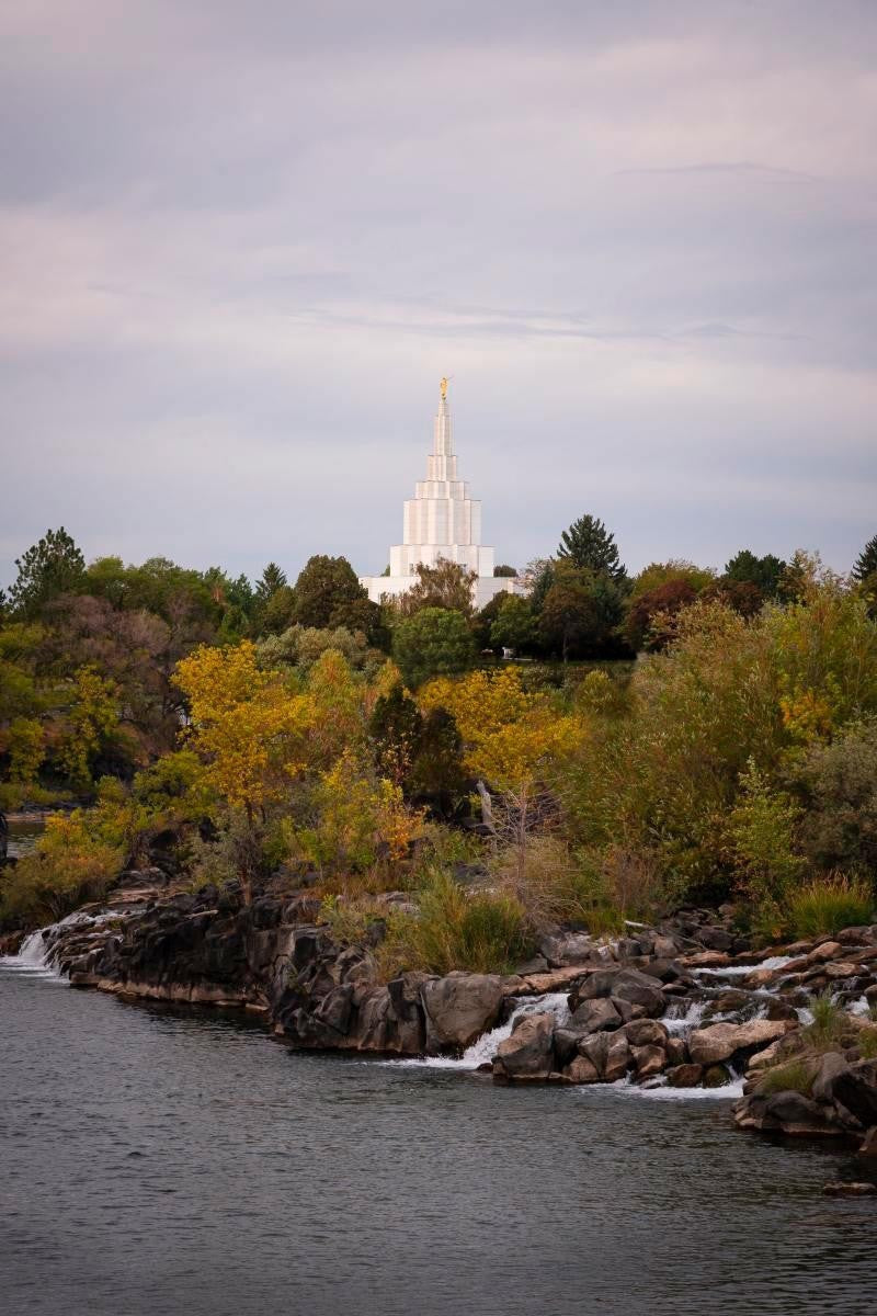 Idaho Falls Temple Colorful Snake River Gallery Wrap