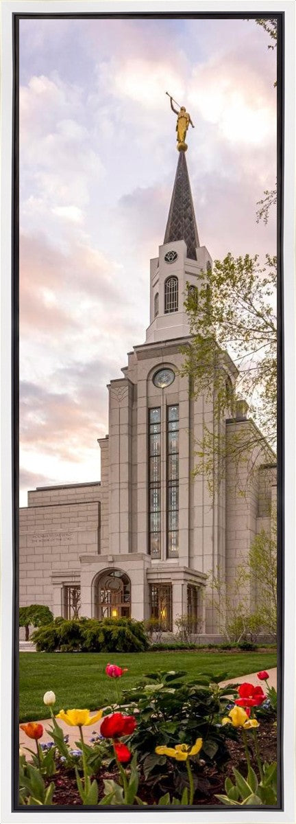 Boston Temple Spring Tulips Gallery Wrap