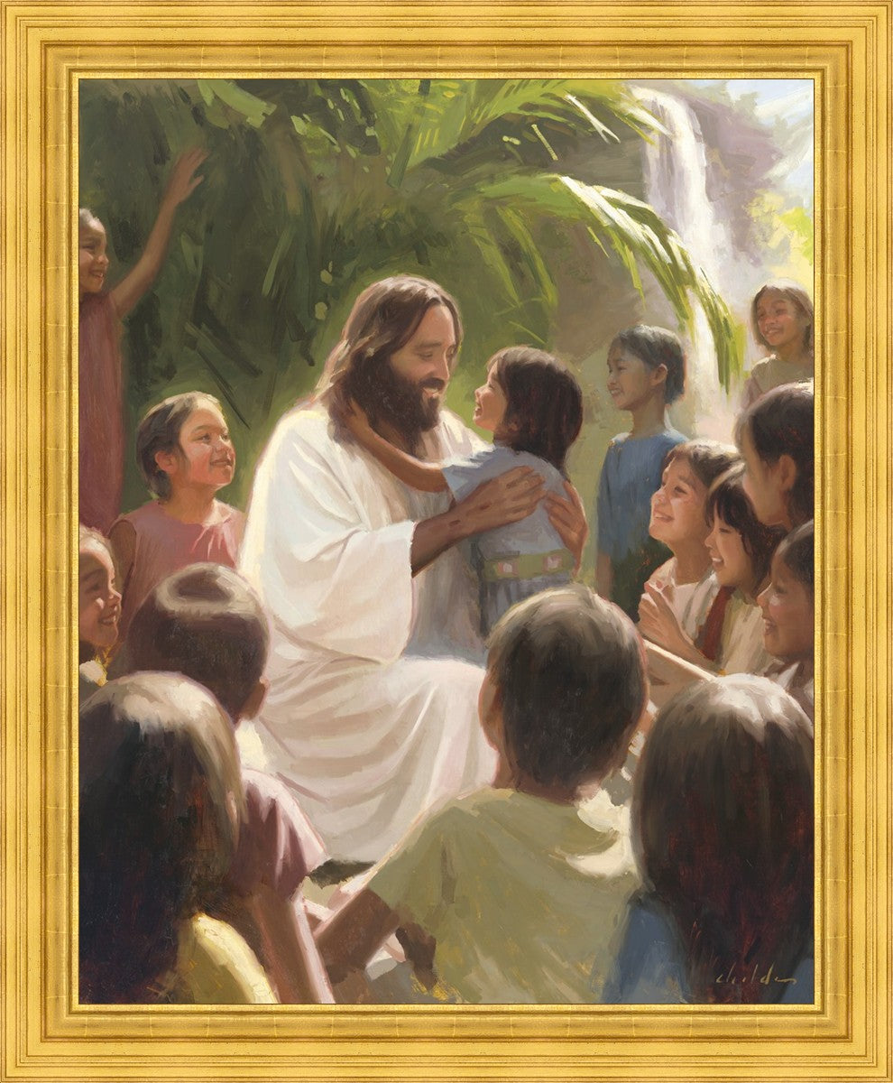 And He Took Their Little Children One by One Large Wall Art