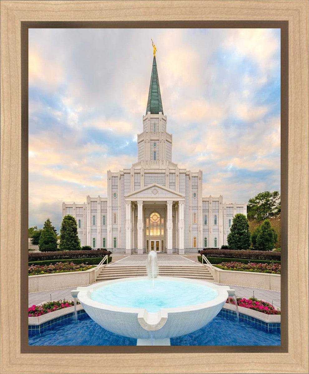 Houston Fountain Sunset Gallery Wrap