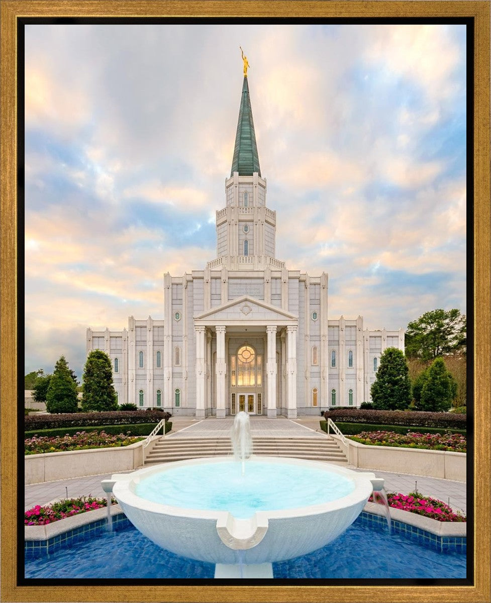 Houston Fountain Sunset Gallery Wrap