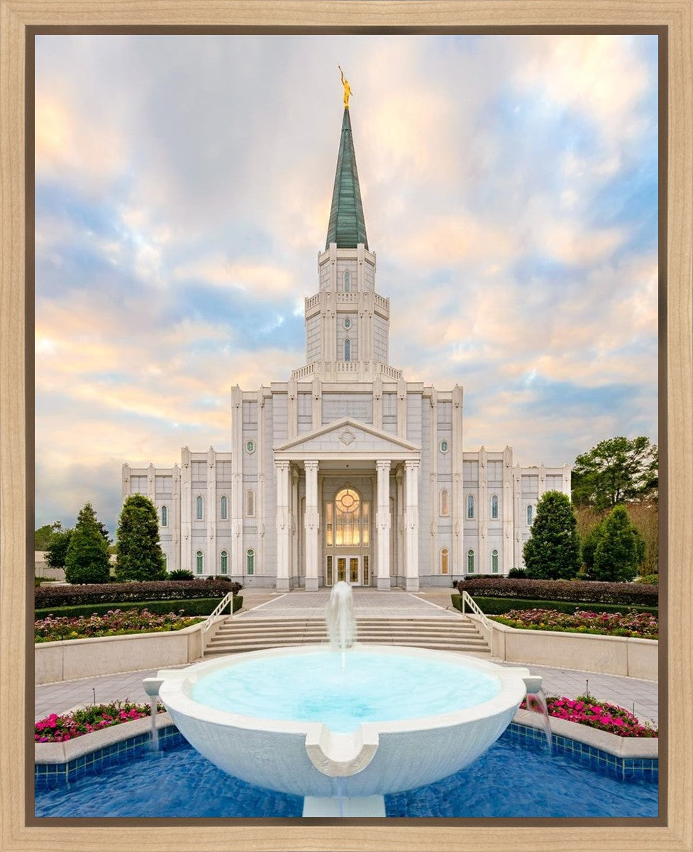 Houston Fountain Sunset Gallery Wrap