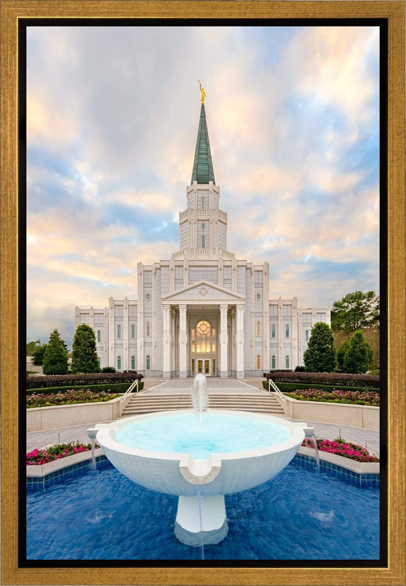 Houston Fountain Sunset Gallery Wrap