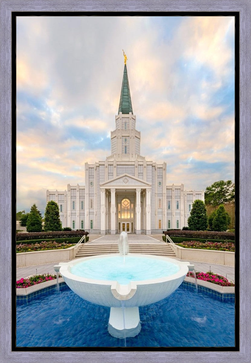 Houston Fountain Sunset Gallery Wrap