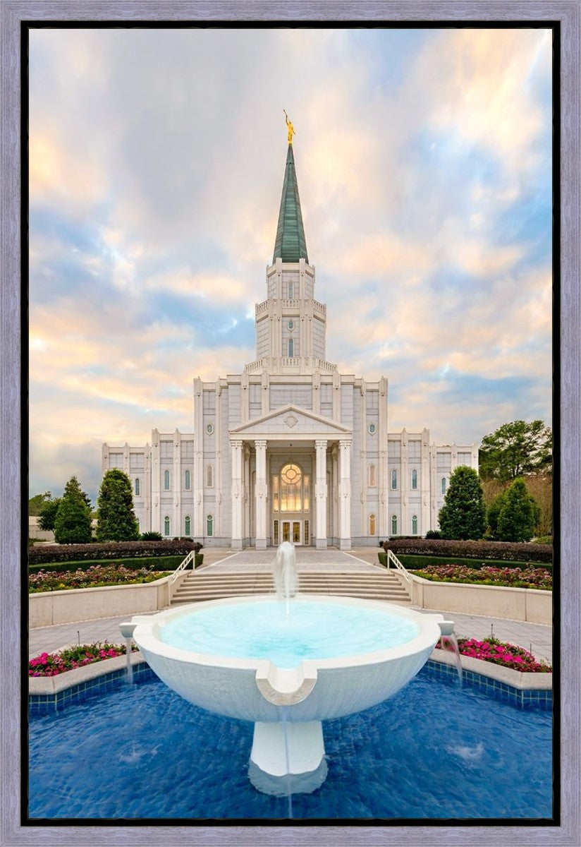 Houston Fountain Sunset Gallery Wrap