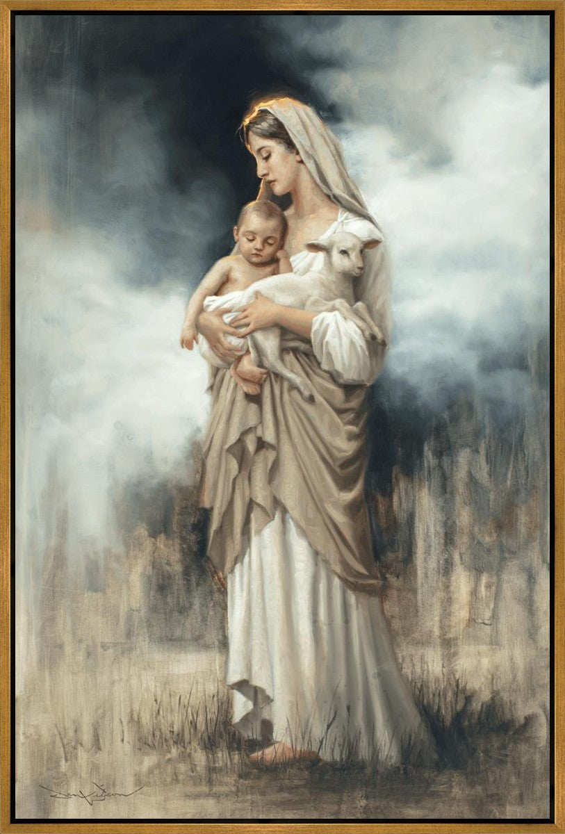Nurturing With The Lamb Large Wall Art Gallery Wrap
