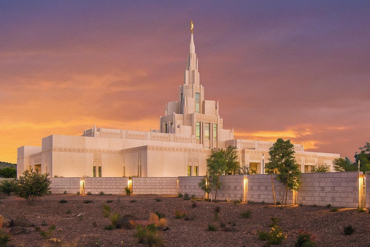 Phoenix Temple Sunset Gallery Wrap