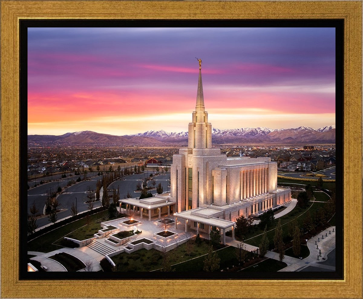 Oquirrh Mountain Pink Sunset Aerial
