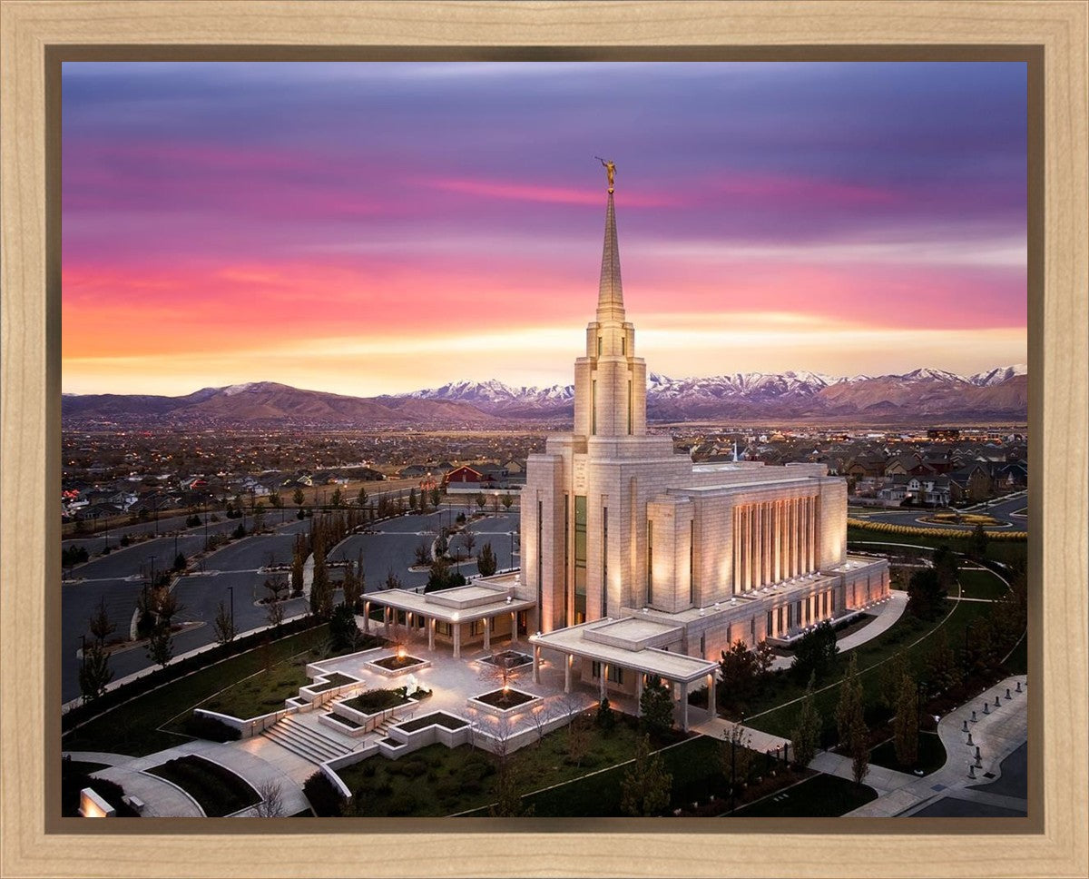 Oquirrh Mountain Pink Sunset Aerial
