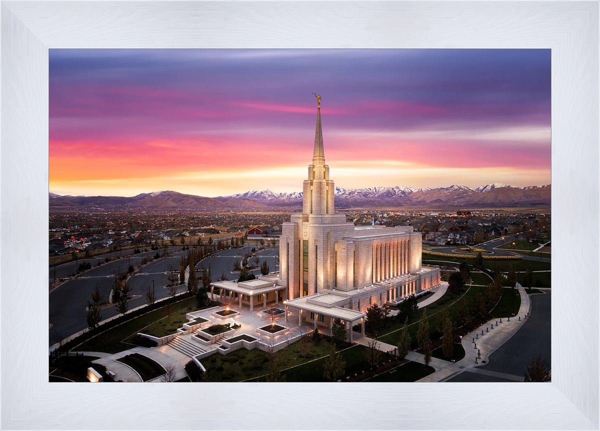 Oquirrh Mountain Pink Sunset Aerial