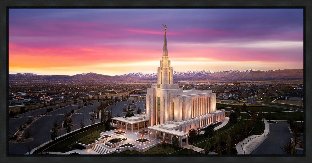 Oquirrh Mountain Pink Sunset Aerial