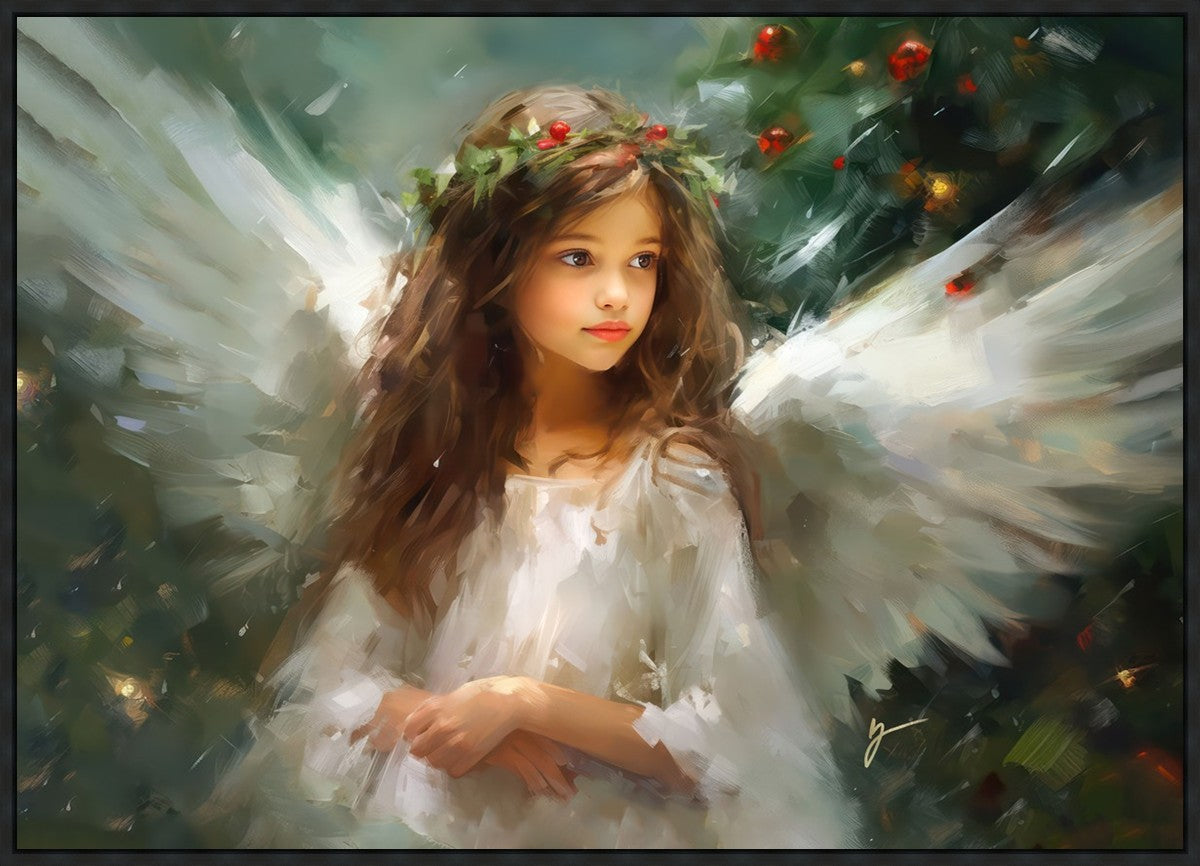 Delicate Christmas Angel Large Wall Art Gallery Wrap