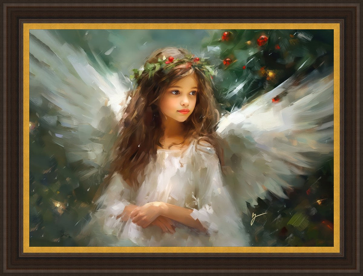 Delicate Christmas Angel Large Wall Art