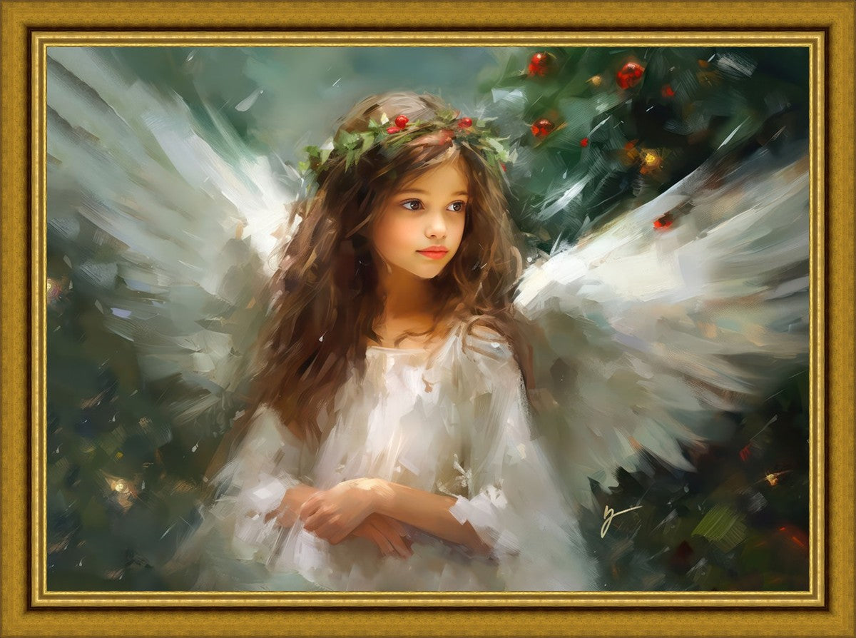 Delicate Christmas Angel Large Wall Art