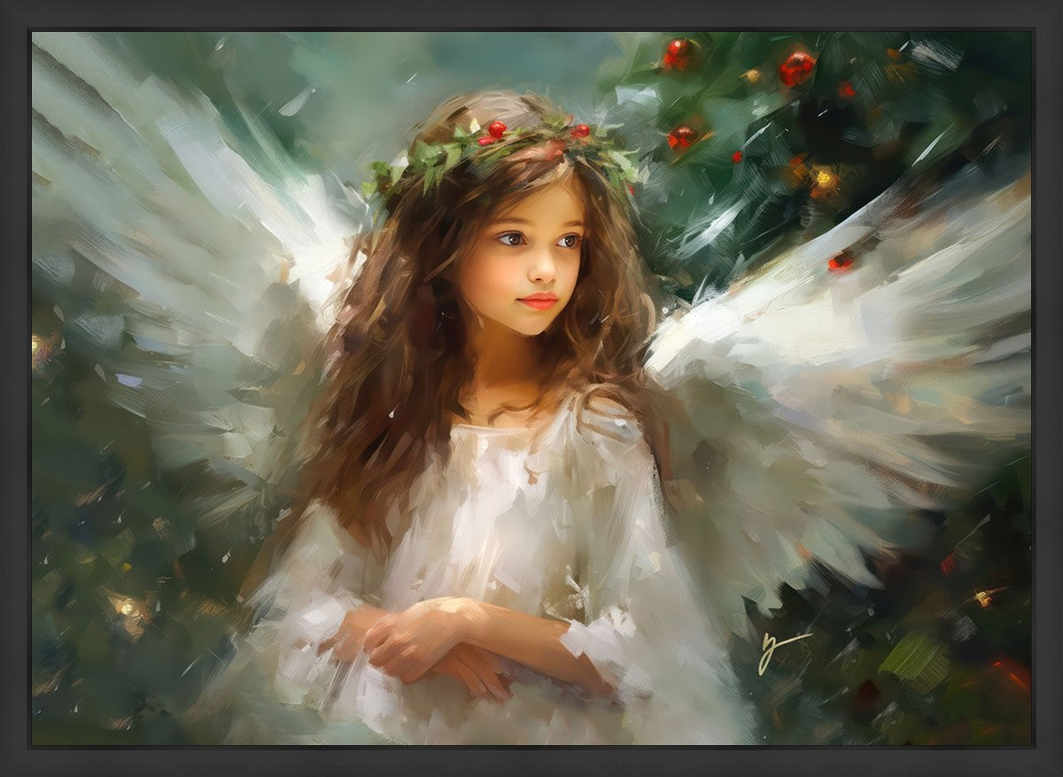 Delicate Christmas Angel Large Wall Art