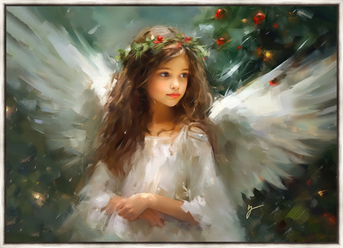 Delicate Christmas Angel Large Wall Art