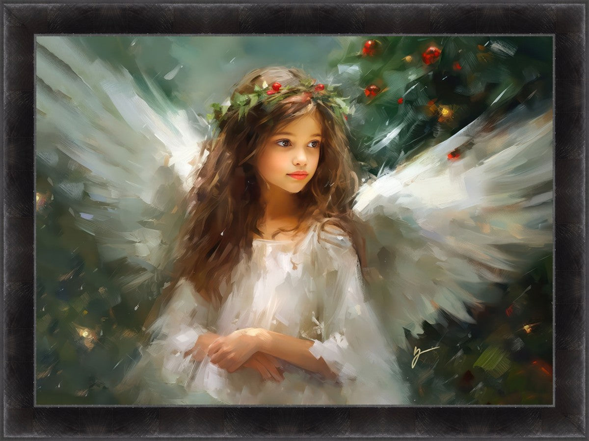 Delicate Christmas Angel Large Wall Art