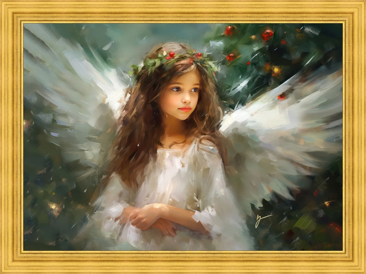 Delicate Christmas Angel Large Wall Art