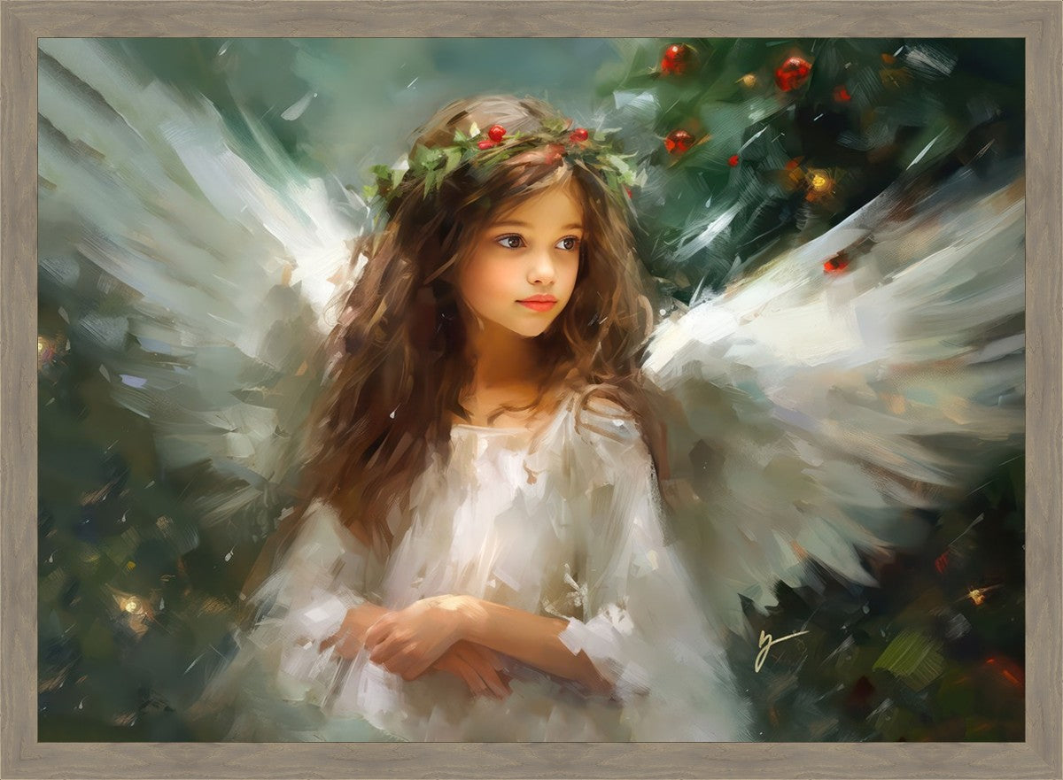 Delicate Christmas Angel Large Wall Art
