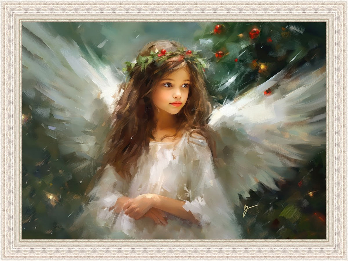 Delicate Christmas Angel Large Wall Art
