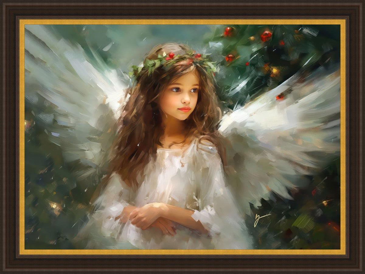 Delicate Christmas Angel Large Wall Art