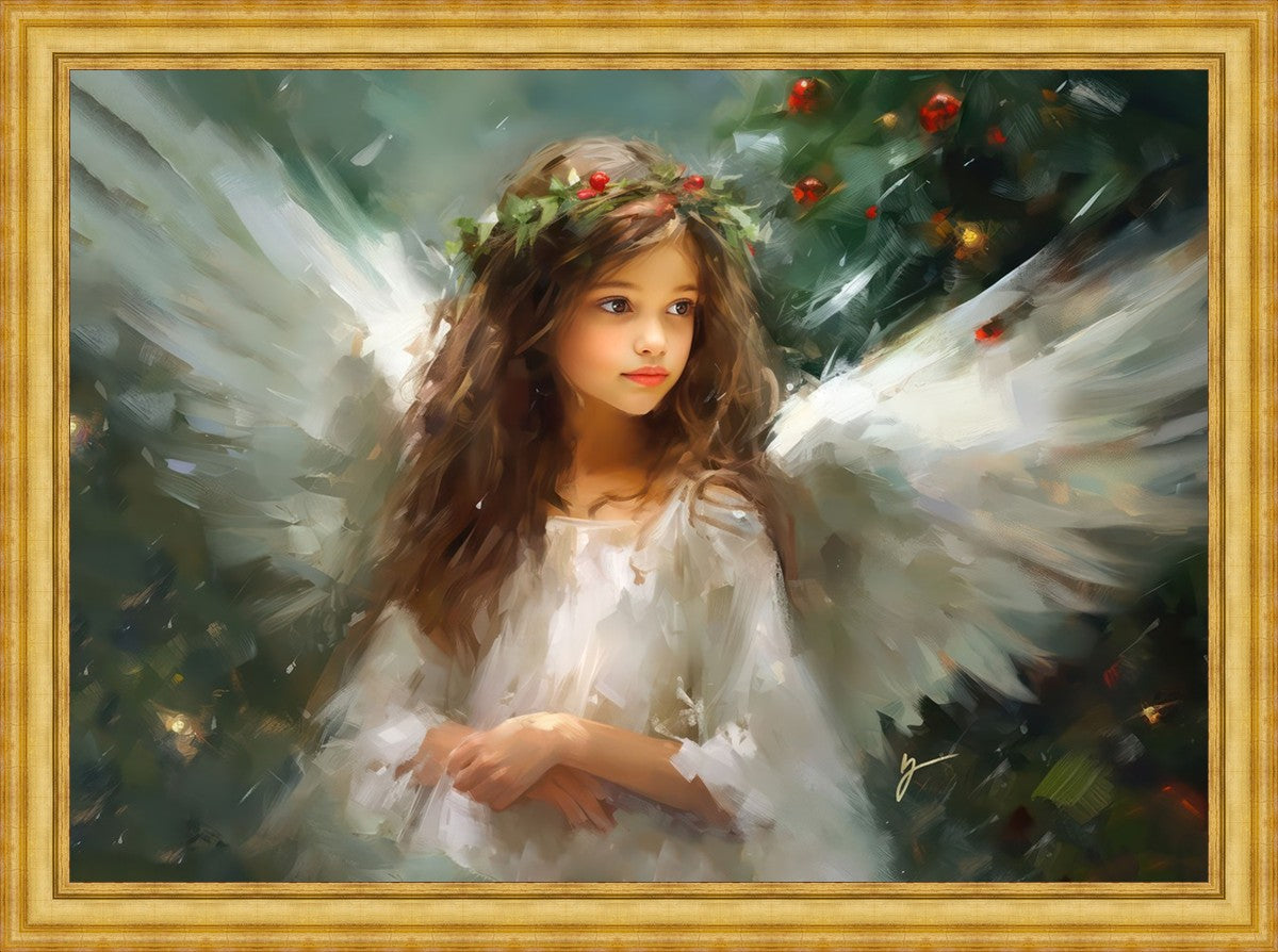 Delicate Christmas Angel Large Wall Art
